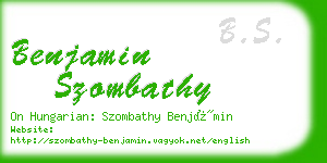 benjamin szombathy business card